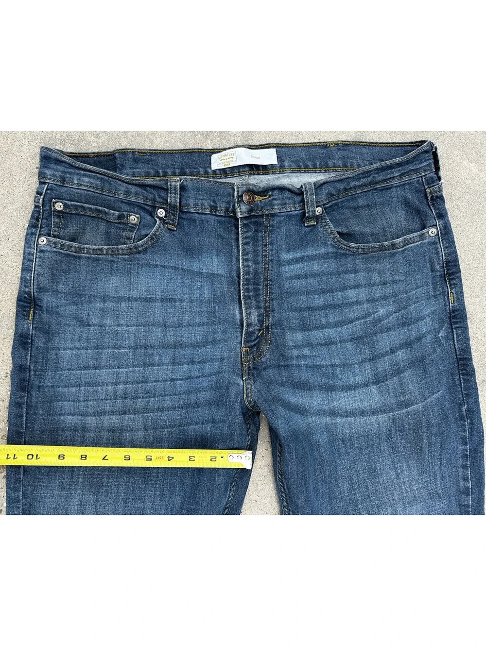 Signature by Levi Strauss Jeans Mens 38x32 Blue Denim Straight Leg Stretch
